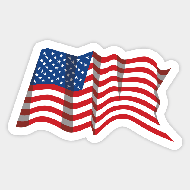 Waving USA flag Sticker by vecras